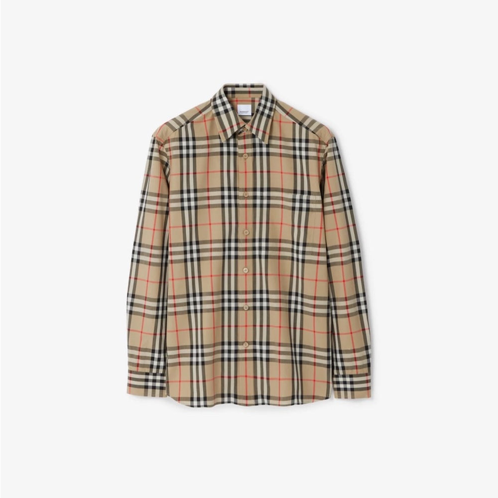 Authentic New Burberry Plaid Button Down Shirt Size medium